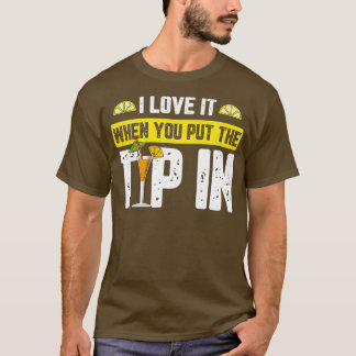T-shirt J'Aime Quand Vous Placez Le Pourboire Dans Barman 