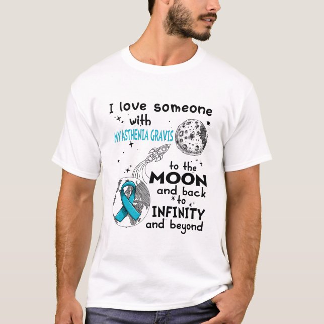 T-shirt J'aime quelqu'un avec Myasthenia Gravis Awareness (Devant)