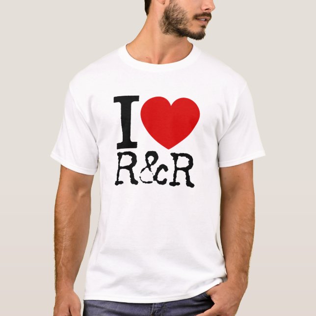 T-shirt J'aime R&R (le noir) (Devant)