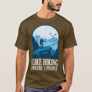 T-shirt J'Aime Randonnée Et Peut-Être 3 Personnes Drôle Ra