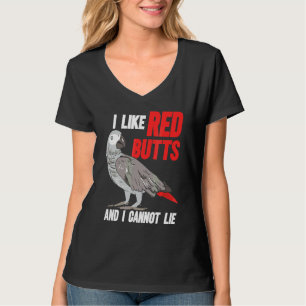 T-shirt J'Aime Red Butts African Grey Parrot Congo Bird