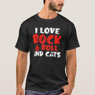 T-shirt J'aime Rock and Roll and Cats Rocker