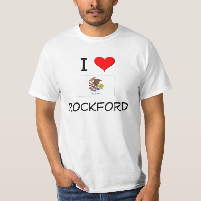 T-shirt J'aime ROCKFORD l'Illinois (Devant)
