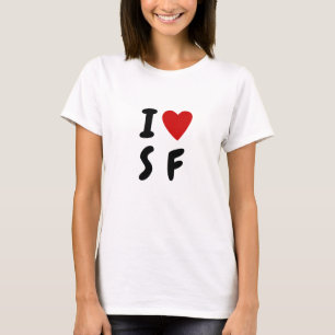 T-shirt J'aime S F Coeur texte personnalisé SF San Frans
