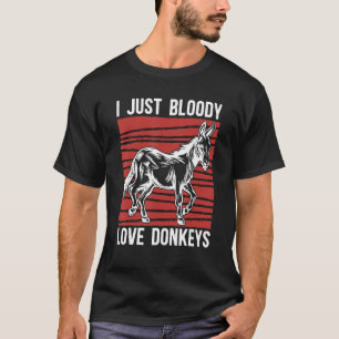 T-shirt J'Aime Sanglante Miniature Donkey Anima