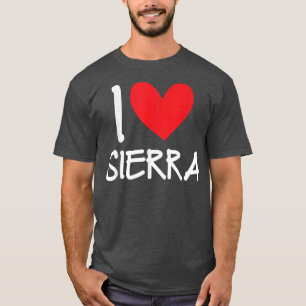 T-shirt J'aime Sierra Nom Personnalisé Fille Femme Meilleu