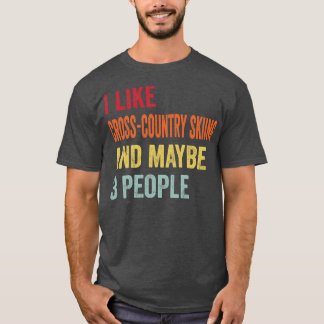 T-shirt J'Aime Ski De Fond Peut-Être 3 Personnes