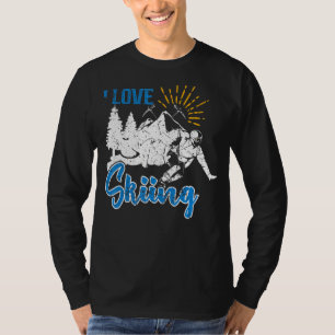 T-shirt J'Aime Skier Vintage Ski De Neige