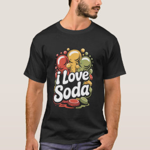 T-shirt J'aime Soda Bulles Colorées Amusant