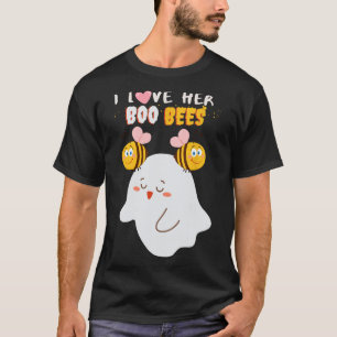 T-shirt J'Aime Son Boo Bees Drôle Halloween Couple Husnd B