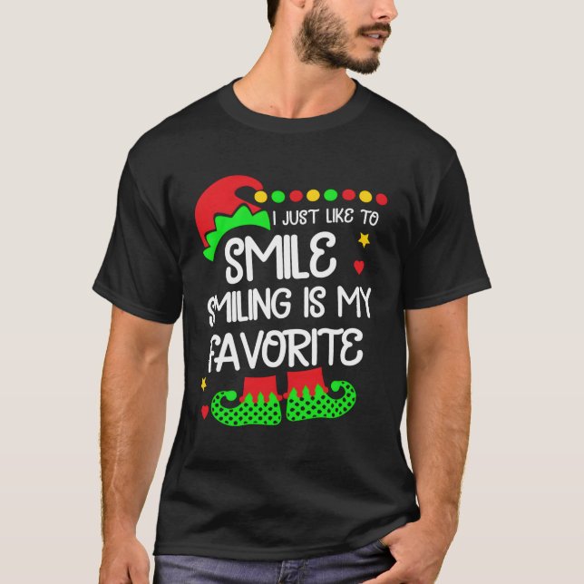 T-shirt J'Aime Sourrir Smiling Est Mon Favori Pour Ch (Devant)