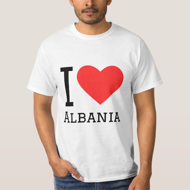 T-shirt J'aime sticker carré albania (Devant)