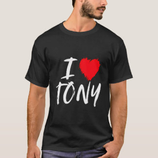 T-shirt J'Aime Tony Mari Papa Son Petit Ami Grand-Fils Rou