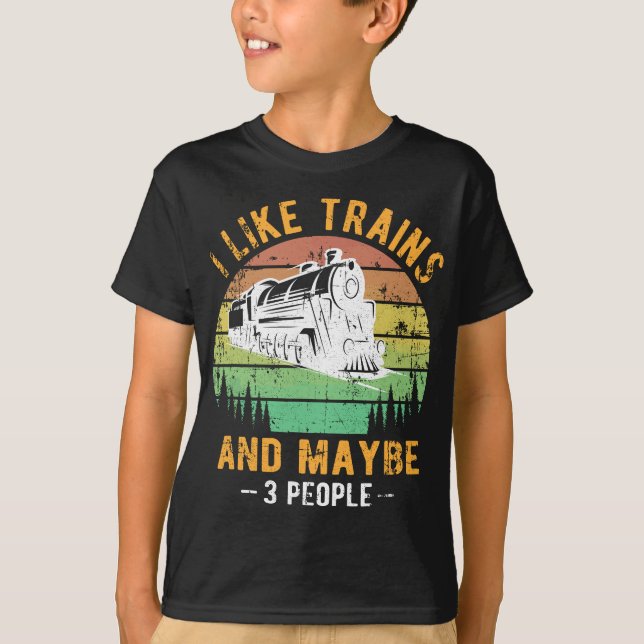 T-shirt J'aime Trains Railroad Collector Model Train Don (Devant)