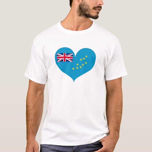 T-shirt J'aime Tuvalu Drapeau (Devant)