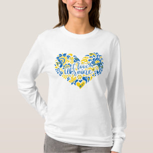 T-shirt J'aime Ukraine inspiration citation coeur