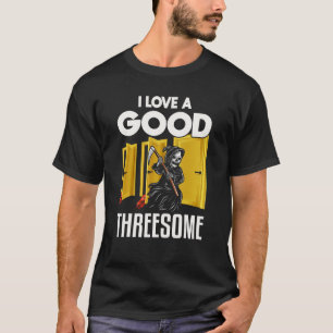 T-shirt J'aime un bon trois Grim Reaper halloween