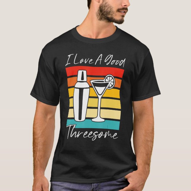 T-shirt J'Aime Un Bon Trois Hommes Femme Mème Adulte Hu (Devant)