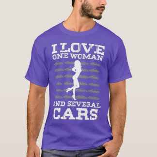 T-shirt J'aime une femme et plusieurs voitures Classic TSh