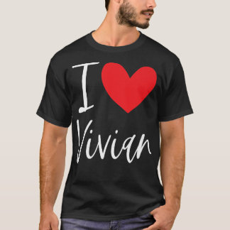 T-shirt J'aime Vivian Nom Personnalisé Fille Femme Meilleu