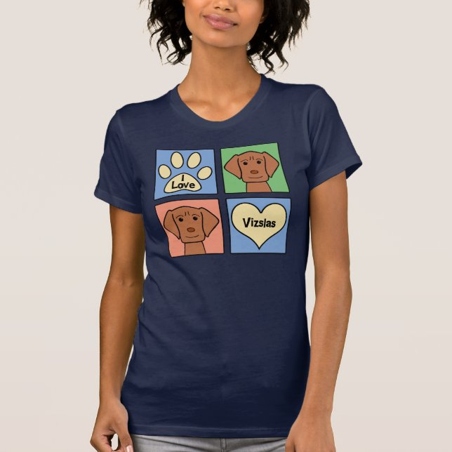 T-shirt J'aime Vizslas (Devant)