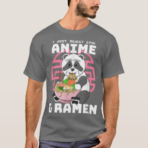 T-shirt J'aime vraiment Anime Ramen Panda