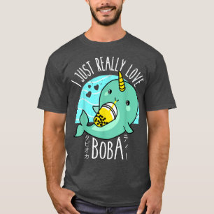 T-shirt J'Aime Vraiment Boba Japonais Kawaii Anime Narw
