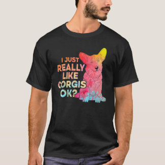 T-shirt J'Aime Vraiment Corgis Ok