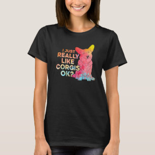 T-shirt J'Aime Vraiment Corgis Ok Premium