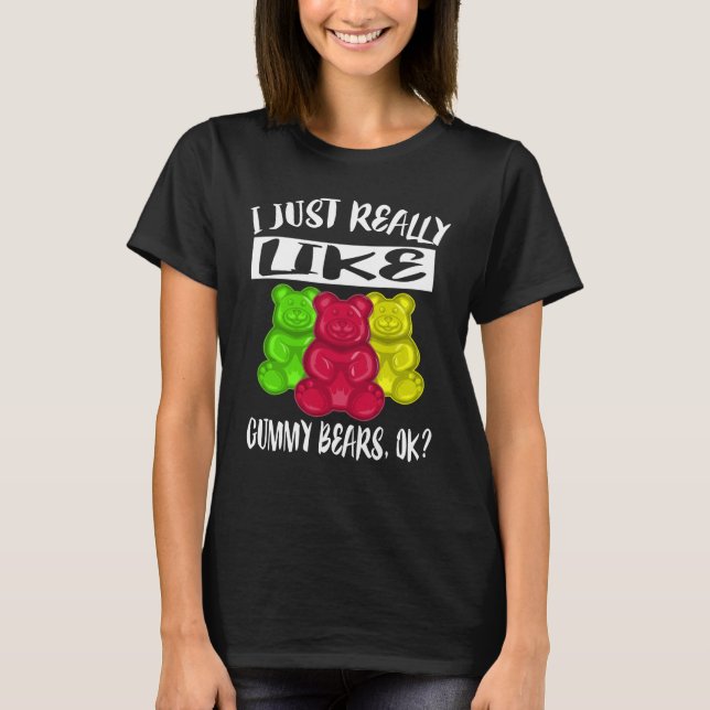 T-shirt J'Aime Vraiment La Chemise Des Ours De Gummy (Devant)
