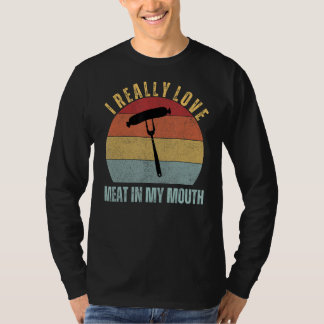 T-shirt J'Aime Vraiment La Viande Dans Ma Bouche Drôle Hum