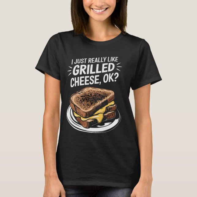 T-shirt J'Aime Vraiment Le Fromage Grillé, Ok Le Snack Fro (Devant)