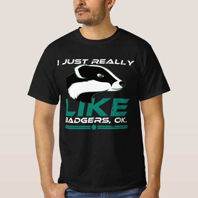 T-shirt J'Aime Vraiment Les Badger Ok Funny Honey Badger (Devant)