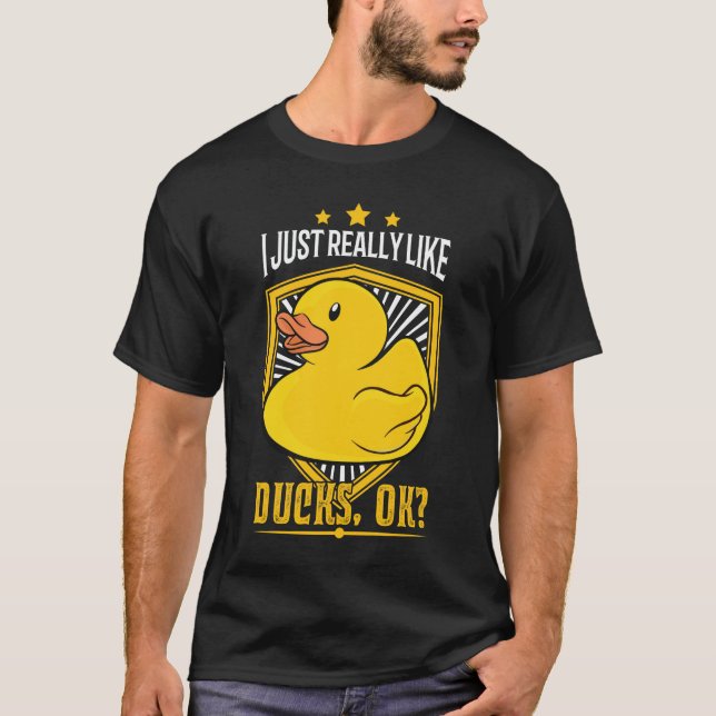 T-shirt J'aime vraiment les Canards, ok ? Don de canard en (Devant)