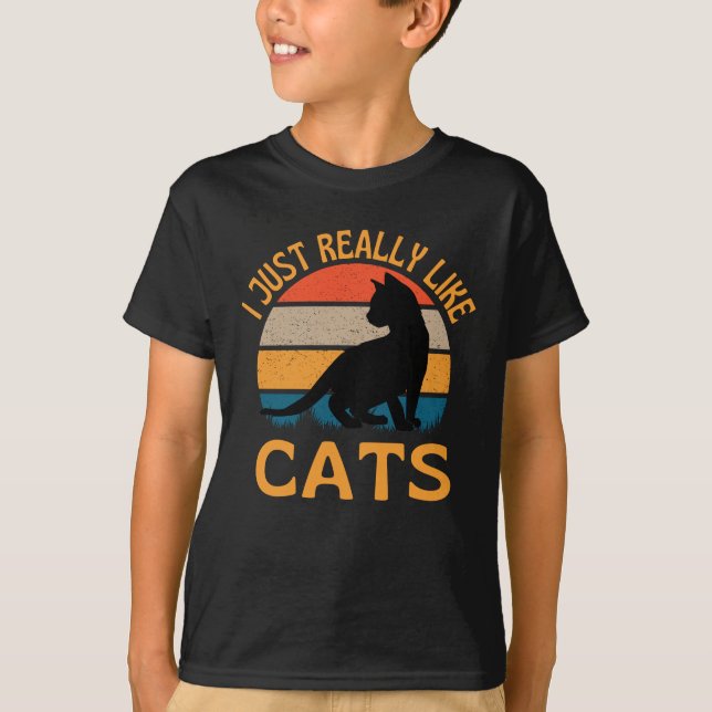 T-shirt J'Aime Vraiment Les Chats (Devant)