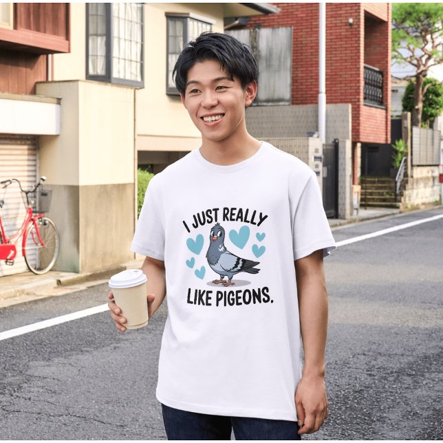 T-shirt J'aime vraiment les pigeons (Créateur téléchargé)