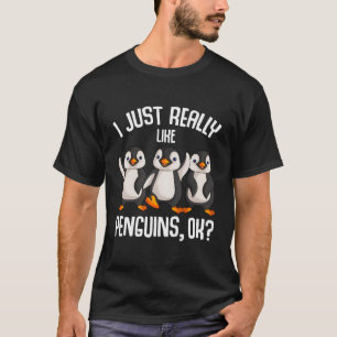 T-shirt J'Aime Vraiment Les Pingouins Enfants Garçons Femm