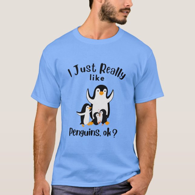 T-shirt J'Aime Vraiment Les Pingouins ok (Devant)