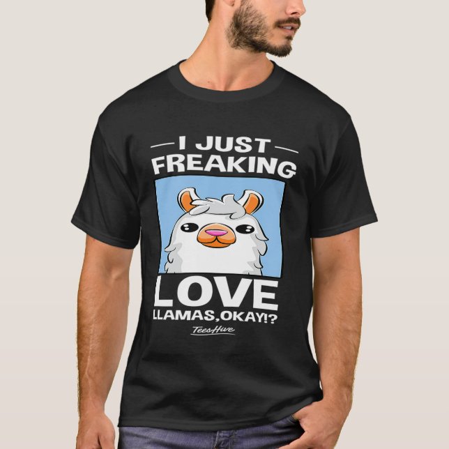 T-shirt J'Aime Vraiment Llamas Ok Drôle Llama Lover Gra (Devant)