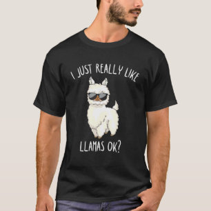 T-shirt J'Aime Vraiment Llamas Ok Funny Llama Alpaca