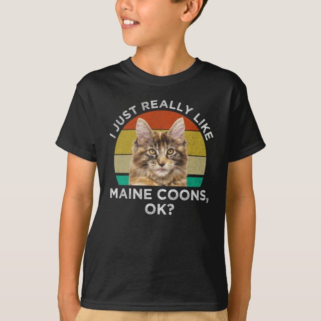 T-shirt J'Aime Vraiment Maine Coons, Ok ? (Devant)