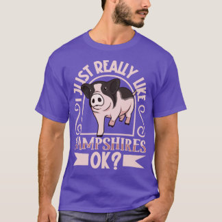 T-shirt J'aime vraiment mon porc Hampshire