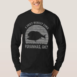 T-shirt J'Aime Vraiment Piranhas Ok Poisson Distorti