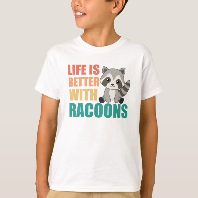 T-shirt J'Aime Vraiment Racoons Cute Raccoon (Devant)