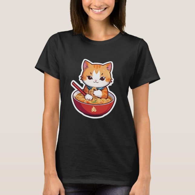 T-shirt J'Aime Vraiment Ramen Cat (Devant)