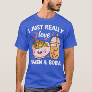 T-shirt J'Aime Vraiment Ramen Et Boba Bubble Tea Kawai