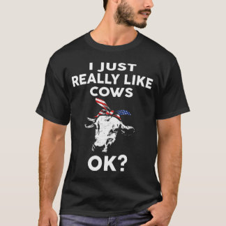 T-shirt J'Aime Vraiment Vaches Ok Drôle Vache V11