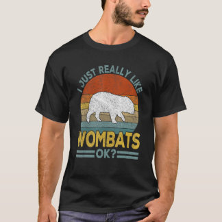 T-shirt J'Aime Vraiment Wombat Wombat Retro