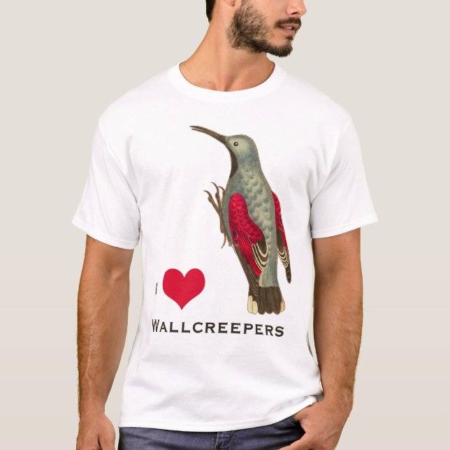 T-shirt J'aime Wallcreepers pour le Birder ou le Twitcher (Devant)