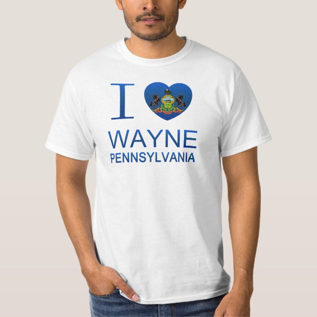 T-shirt J'aime Wayne, PA (Devant)